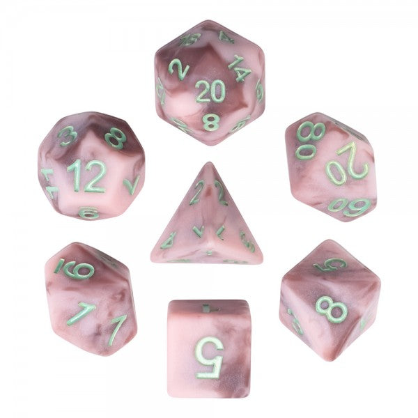 The Dawn 7pc Dice Set Inked in Blue